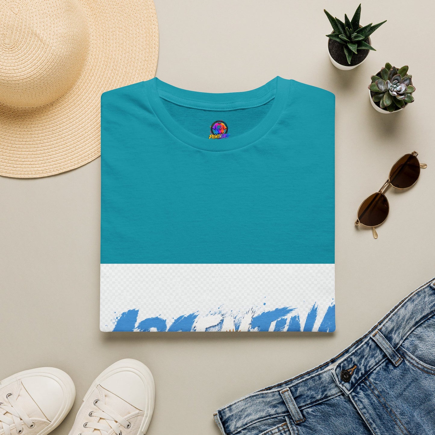 Argentina Graphic T-Shirt — Argentina Typography Tee with Sun & Flag Colors