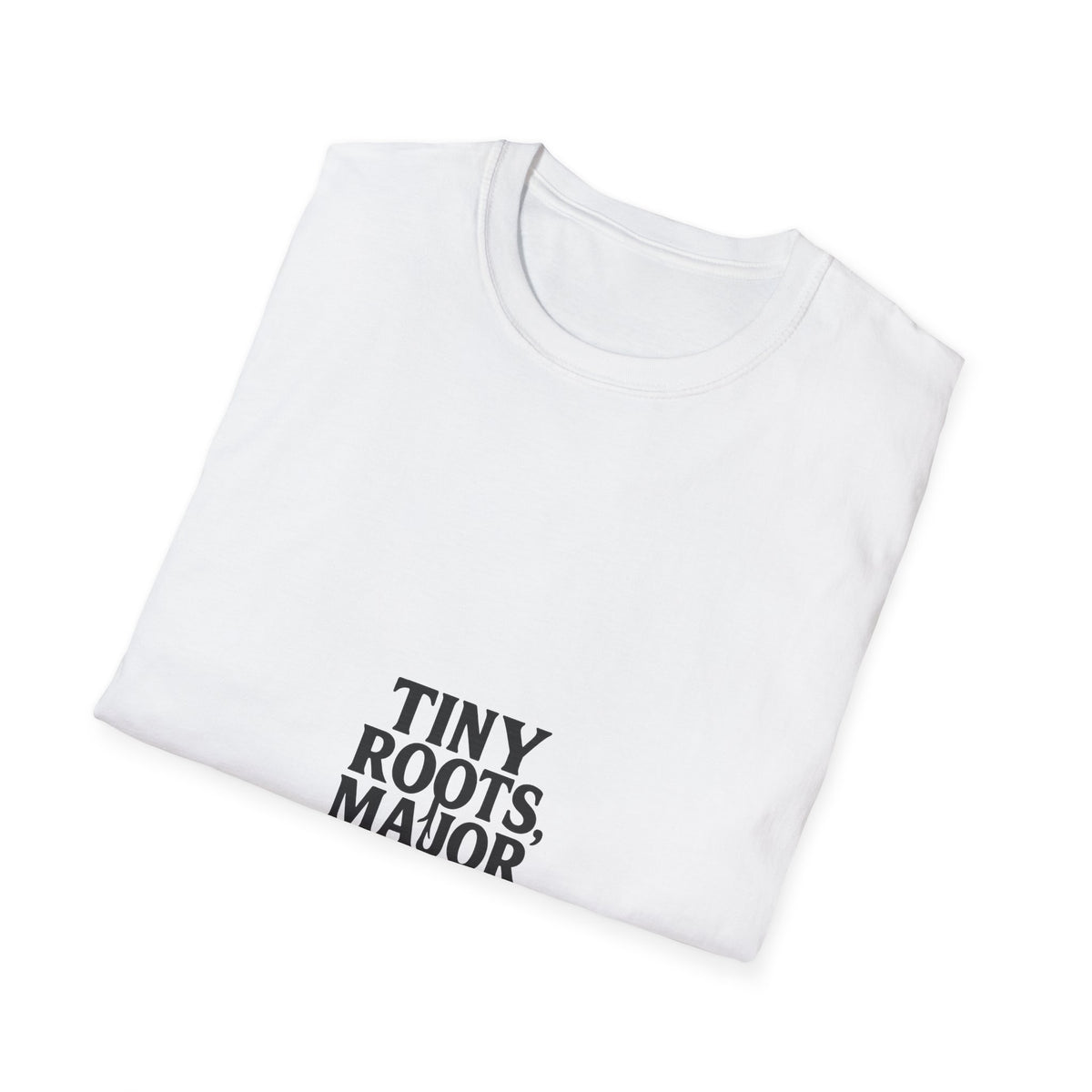 "Tiny Roots Major Flex" Funny Plant Parent Tee - Minimalist Houseplant Slogan White T-Shirt - Trending Now - September 2026