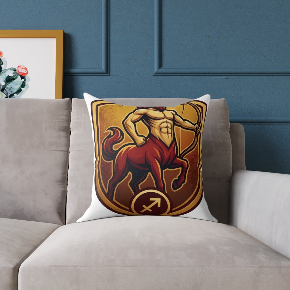 Sagittarius Zodiac Archer Arrow  Square Poly Canvas Pillow
