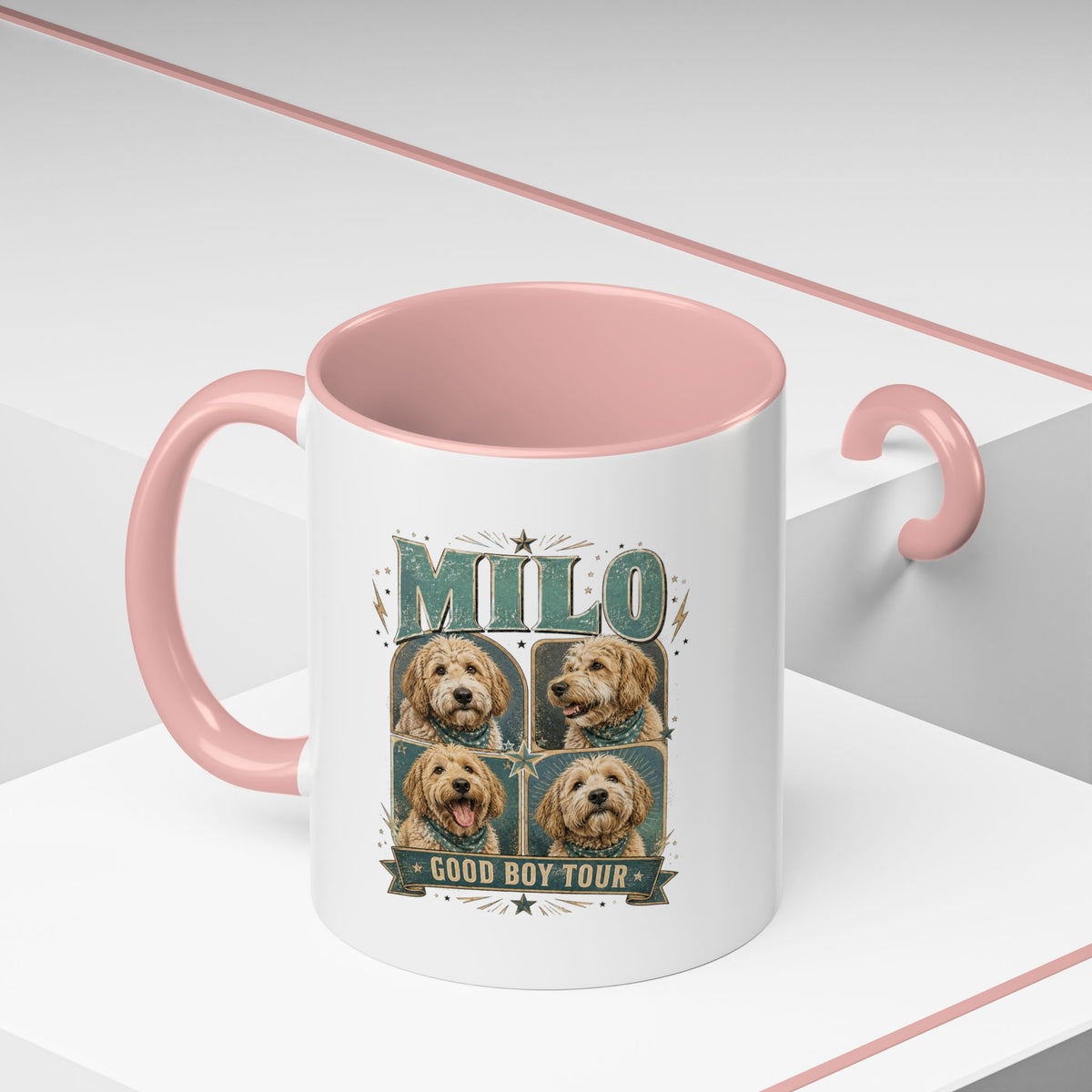 Milo Bailey Dog Dad Mom Milo 'Good Boy Tour' Accent Coffee Mug – Personalized Dog Lover Gift