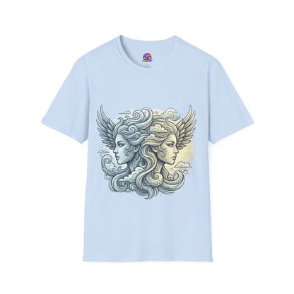 Mythic Moon & Sun Faces T-Shirt — Celestial Duality Graphic Tee