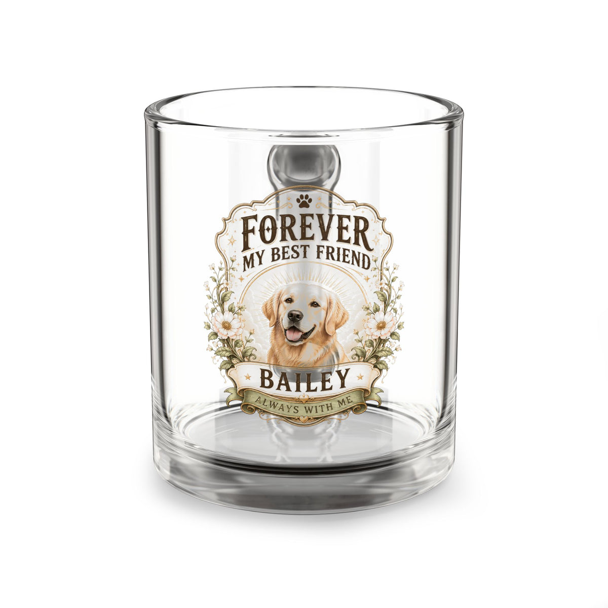 Milo Bailey Dog Dad Mom Glass Mug, 10oz Glass Mug, 10oz