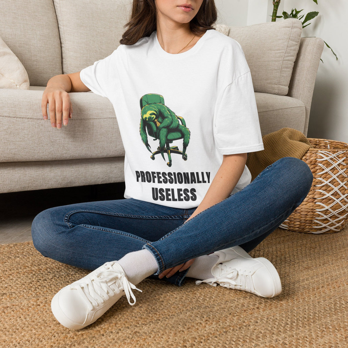 Funny Office Humor Graphic Tee - Professionally Useless Sarcastic T-Shirt - Trending Now - September 2026