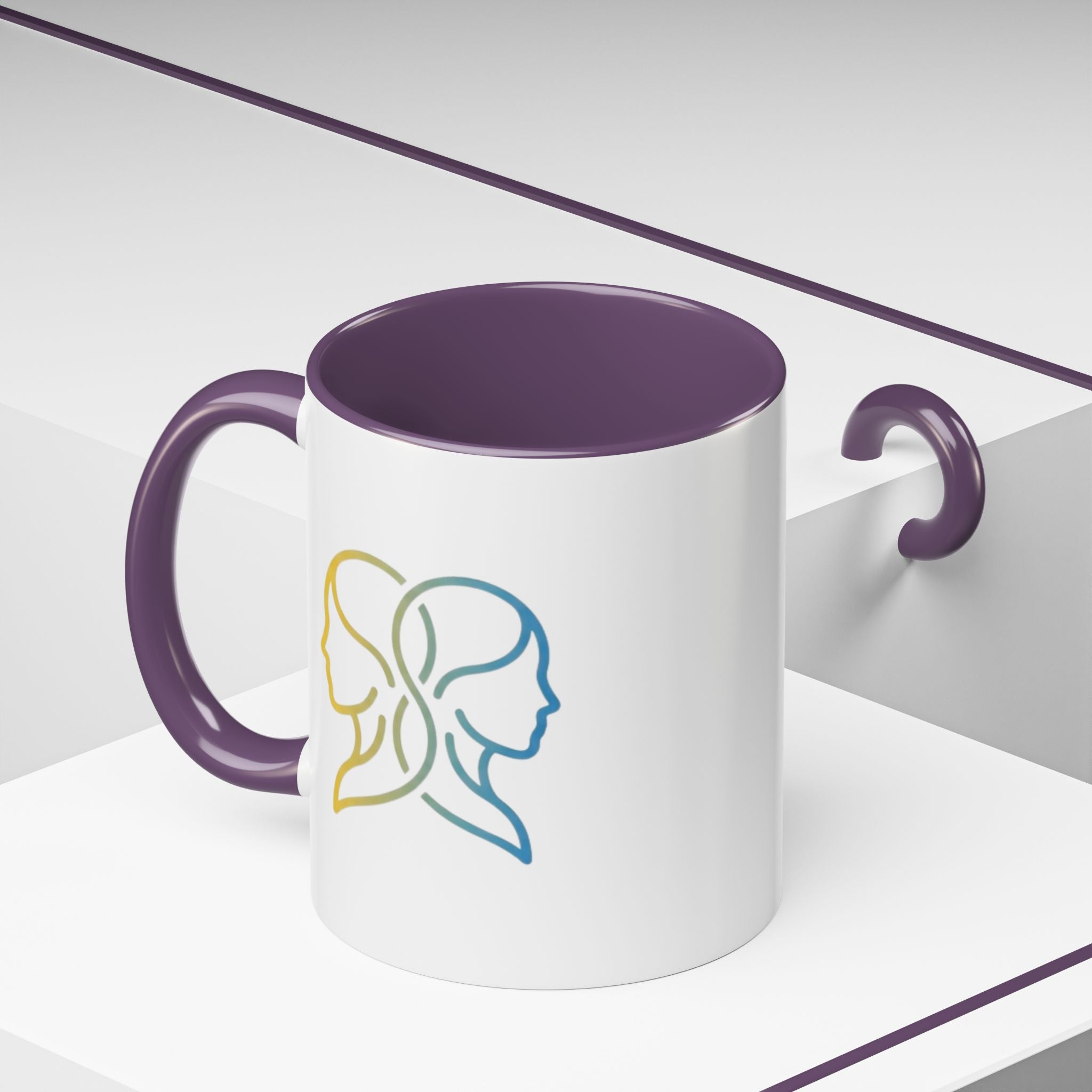 Gemini Zodiac Accent Coffee Mug — Color Gradient Twins Horoscope Gift