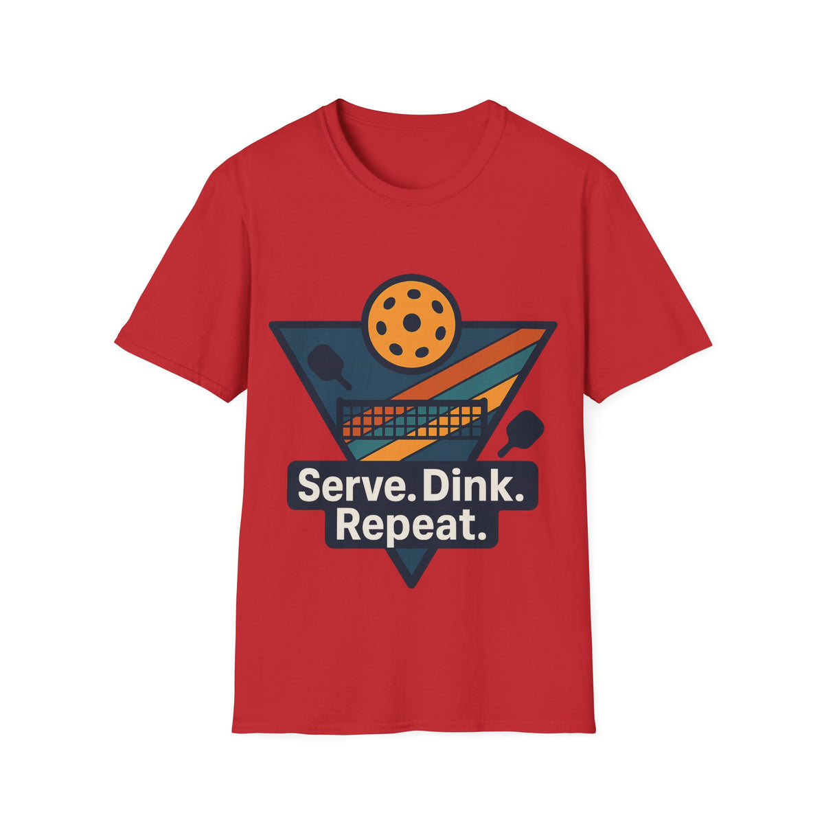 Pickleball T-Shirt — Retro Paddle & Ball Design with “Serve. Dink. Repeat.” Slogan - Trending Now - August 2026
