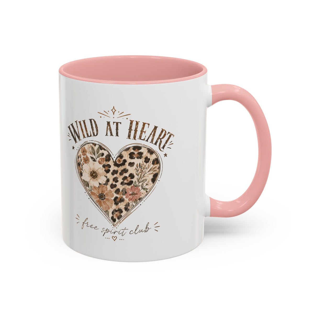 Milo Bailey Dog Dad Mom Wild at Heart Leopard Heart Accent Coffee Mug – Floral Boho