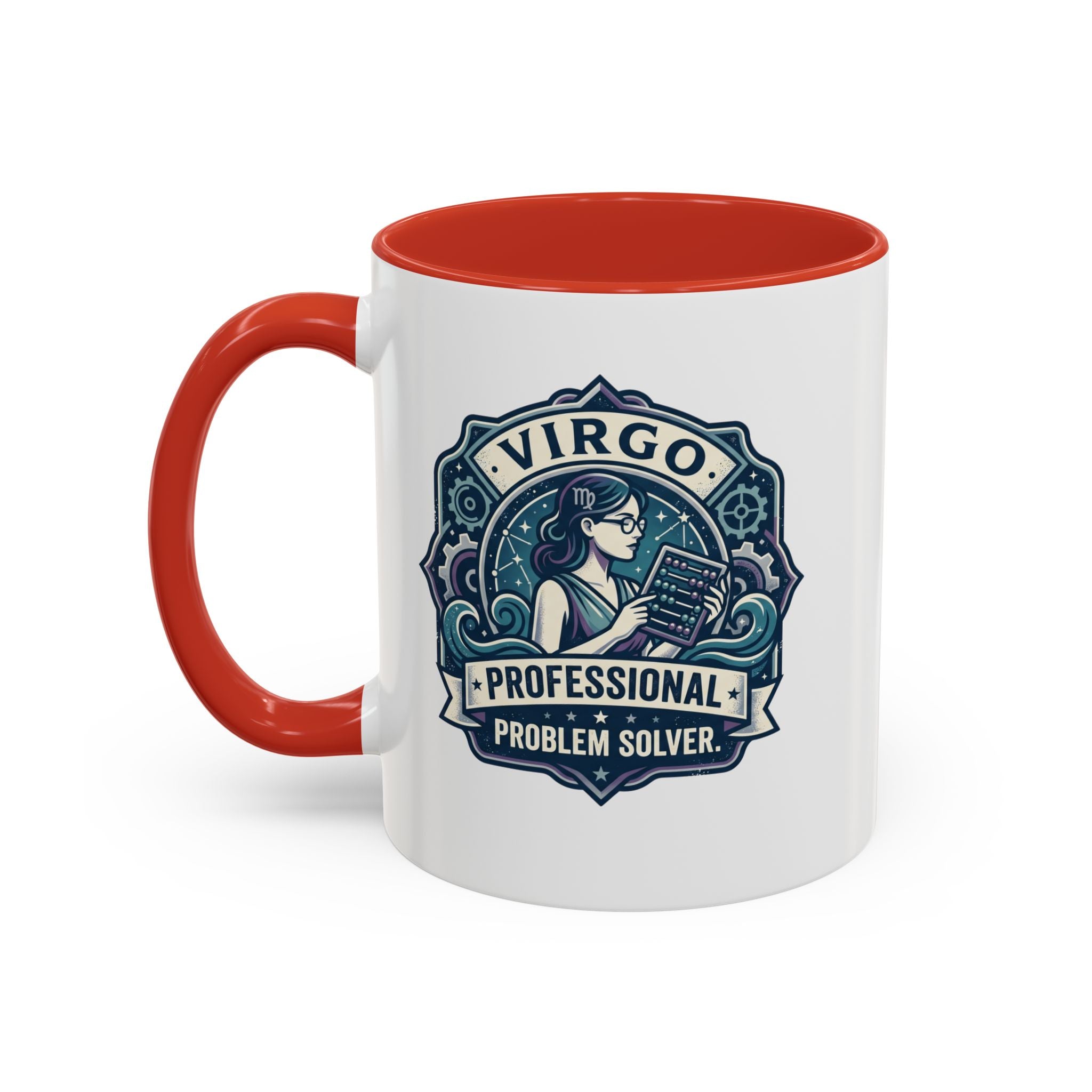 Virgo 'Professional Problem Solver' Accent Coffee Mug — Zodiac Astrology Gift