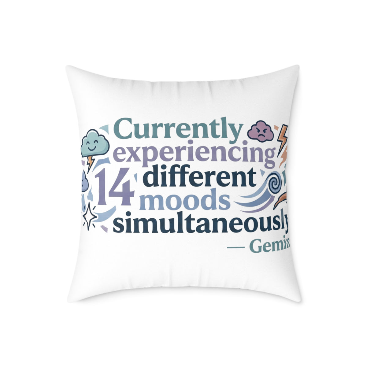 Gemini Zodiac Currently Experiencing Different Moods Simultaneously Square Poly Canvas Pillow