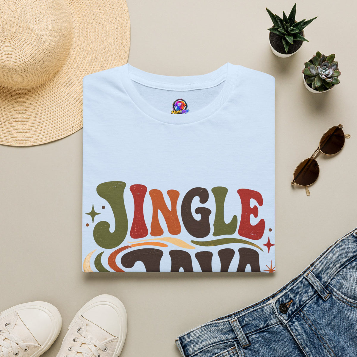 Retro "Jingle Java Vibes" T-Shirt