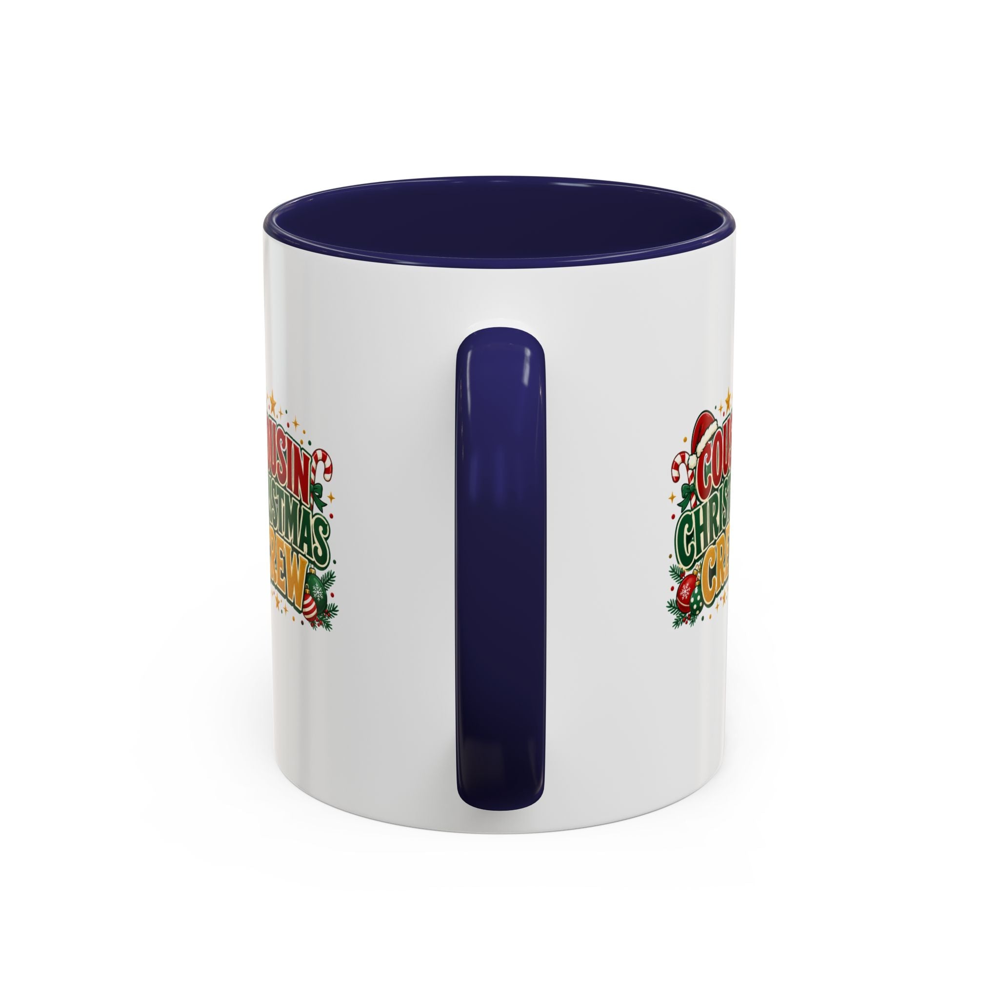 Cousin Christmas Crew Accent Coffee Mug — Holiday Family Christmas Coffee Cup