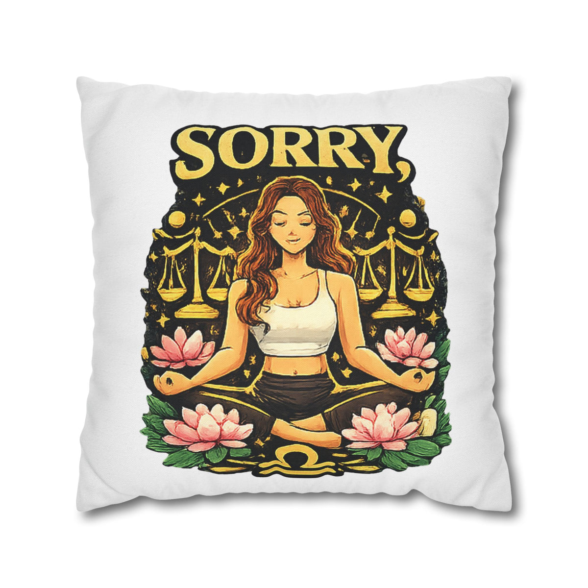 Libra Zodiac Sorry Libra Spun Polyester Square Pillowcase