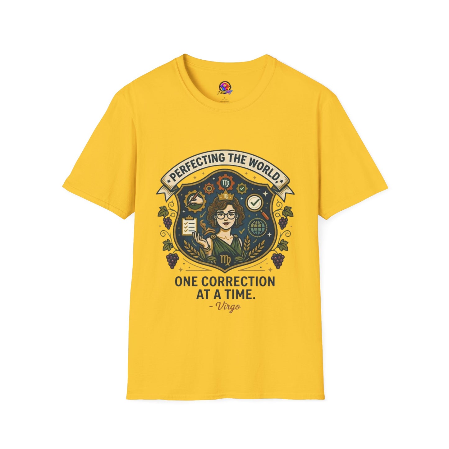 Virgo T‑Shirt — "Perfecting the World One Correction at a Time" Zodiac Tee