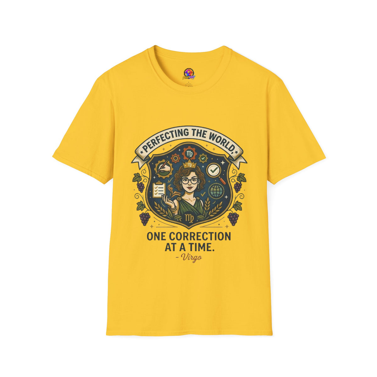 Virgo T‑Shirt — "Perfecting the World One Correction at a Time" Zodiac Tee