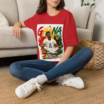 Ghana Football Player Graphic T-Shirt — Ghana Colors & Kudus Print