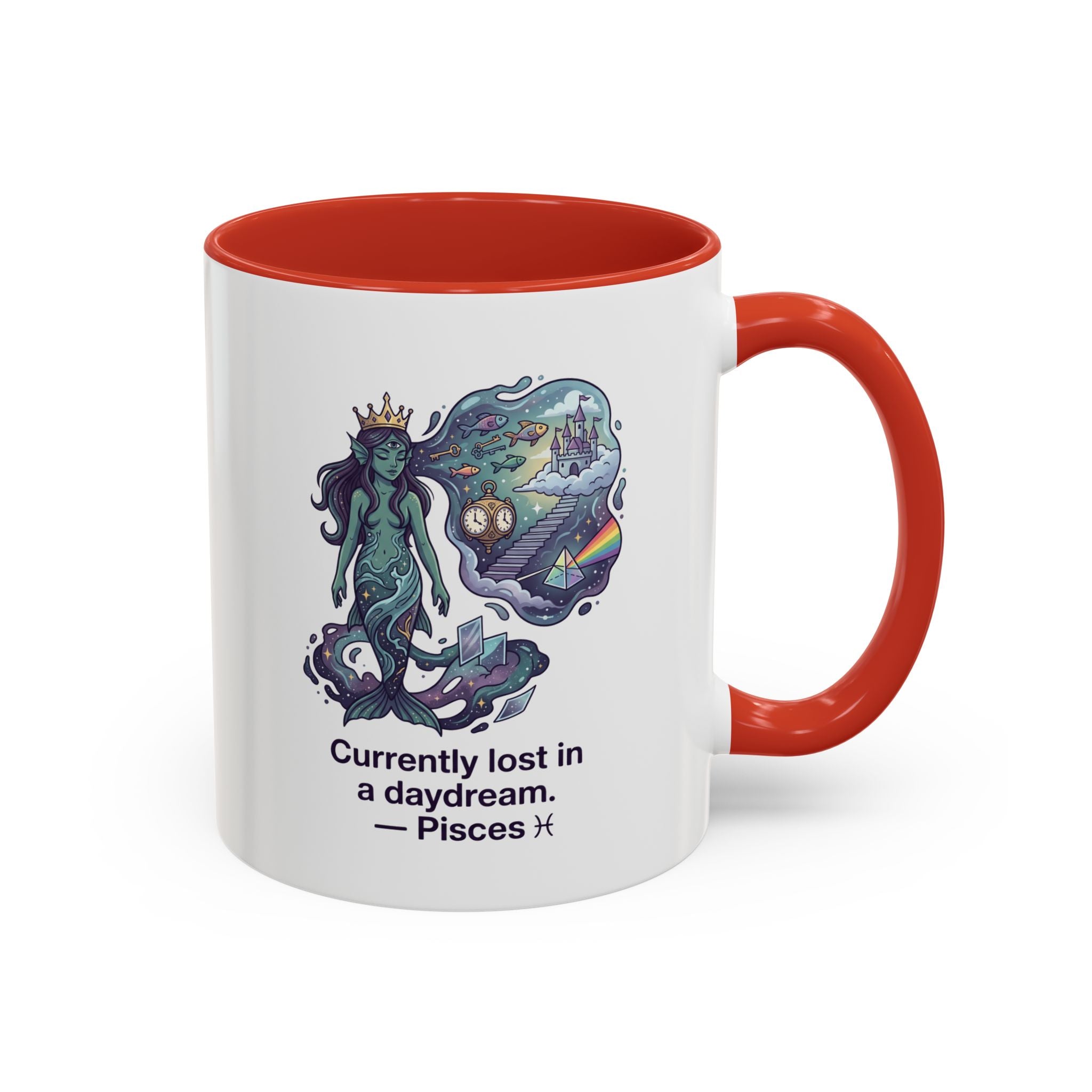 Pisces Daydream Accent Coffee Mug — "Currently lost in a daydream" Astrological Zodiac Gift