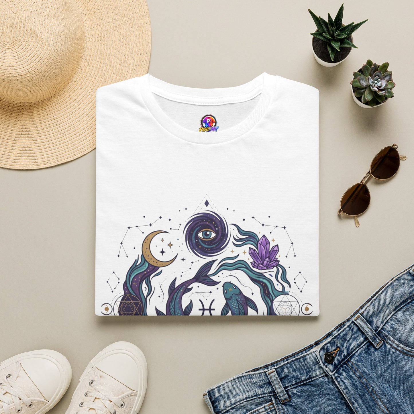 Pisces Mystic Vibes T-Shirt — Astrology Zodiac Tee with 'My vibe is mystical'