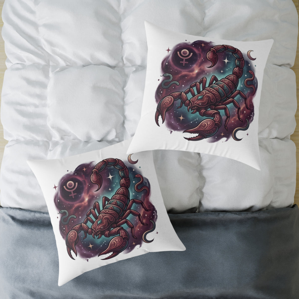 Scorpio Zodiac Astrological Square Poly Canvas Pillow