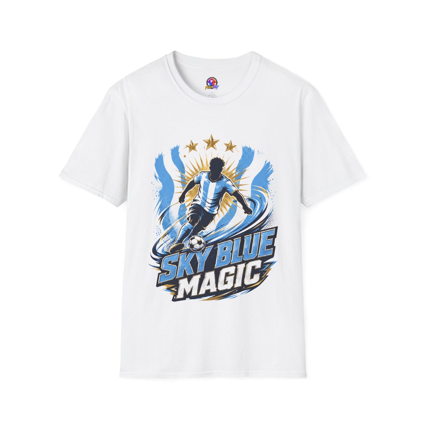 Argentina Sky Blue Magic Soccer T-Shirt — Argentinian Football Player Graphic Tee
