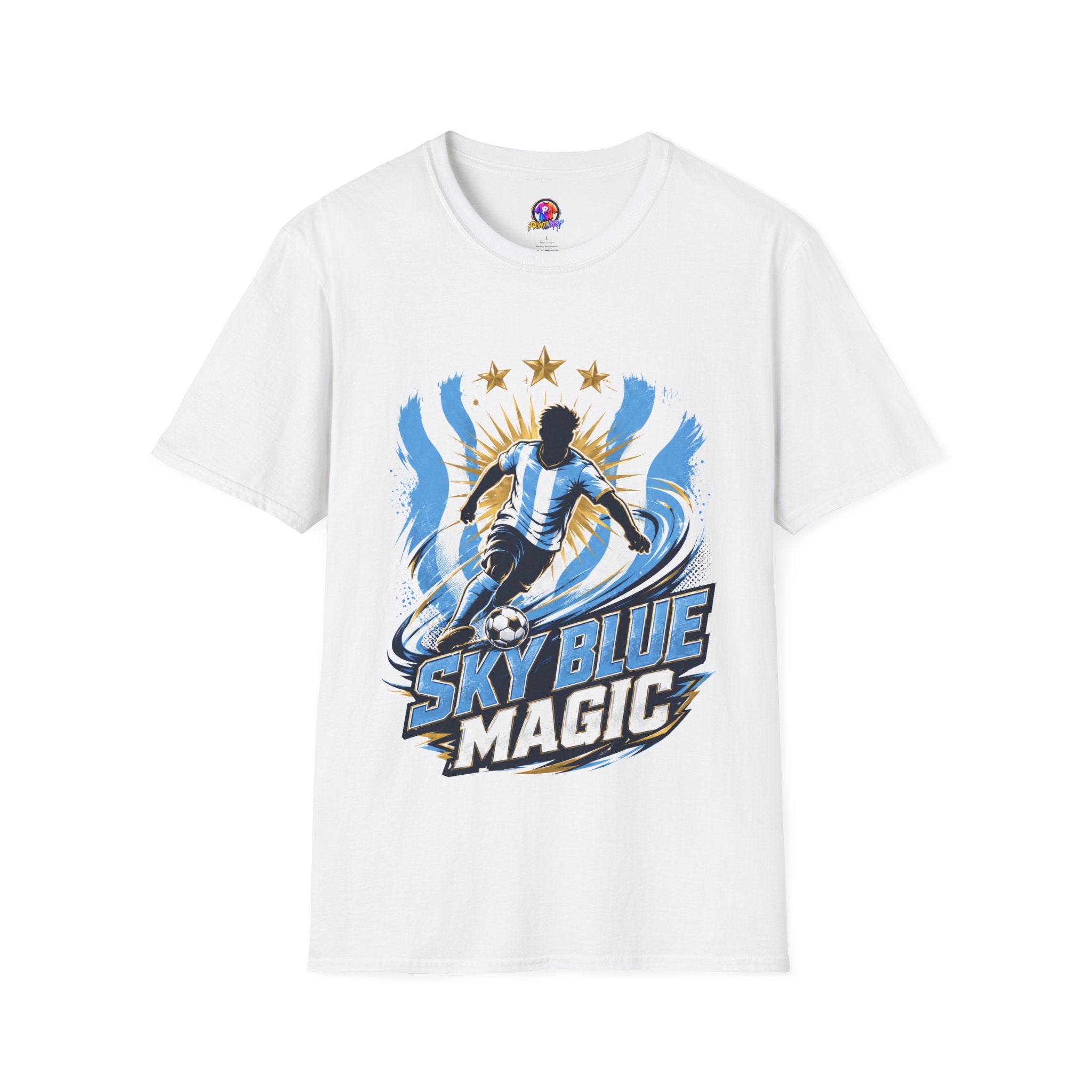 Argentina Sky Blue Magic Soccer T-Shirt — Argentinian Football Player Graphic Tee