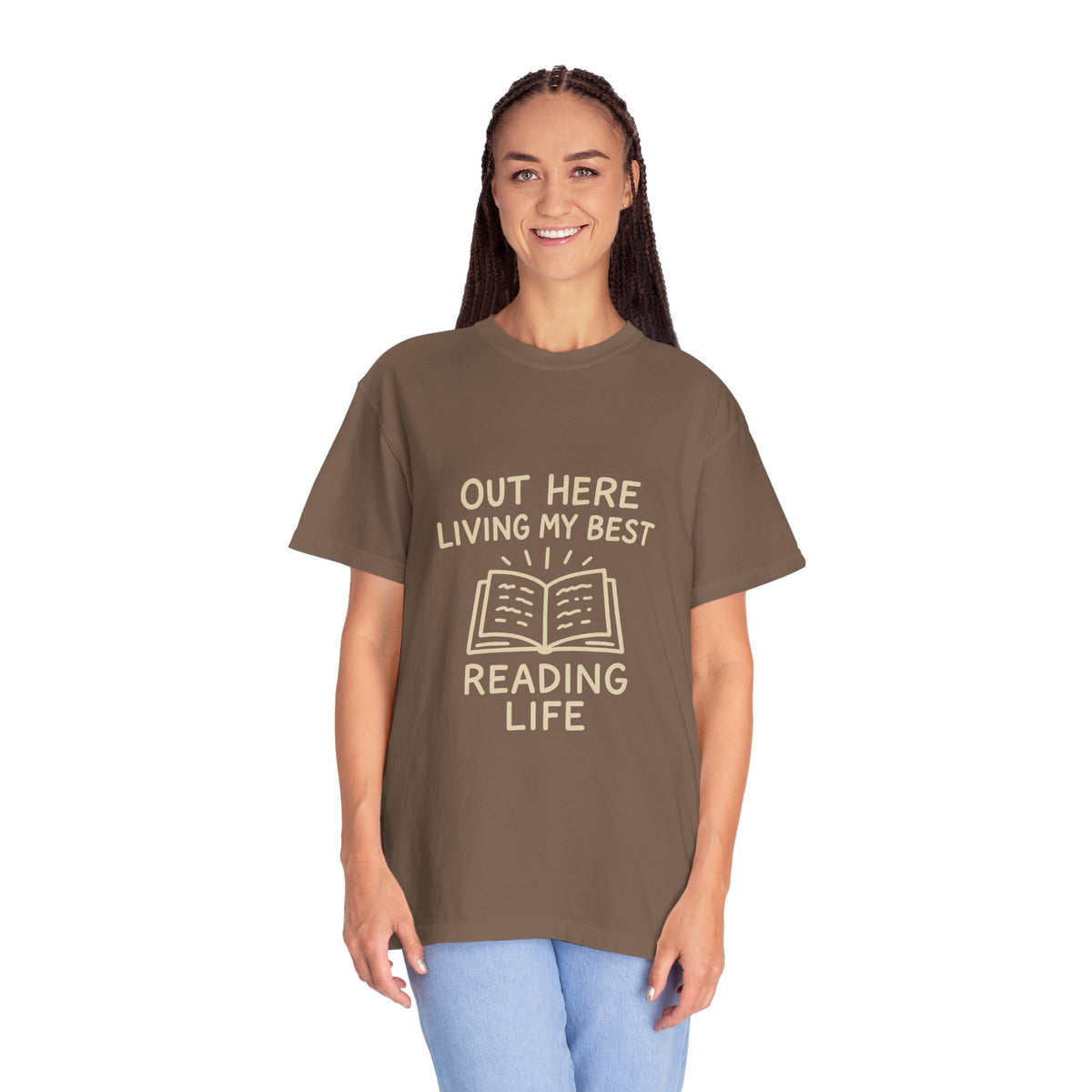 Reading Life T-Shirt — "Out Here Living My Best Reading Life" Book Lover Tee - Trending Now - October 2026