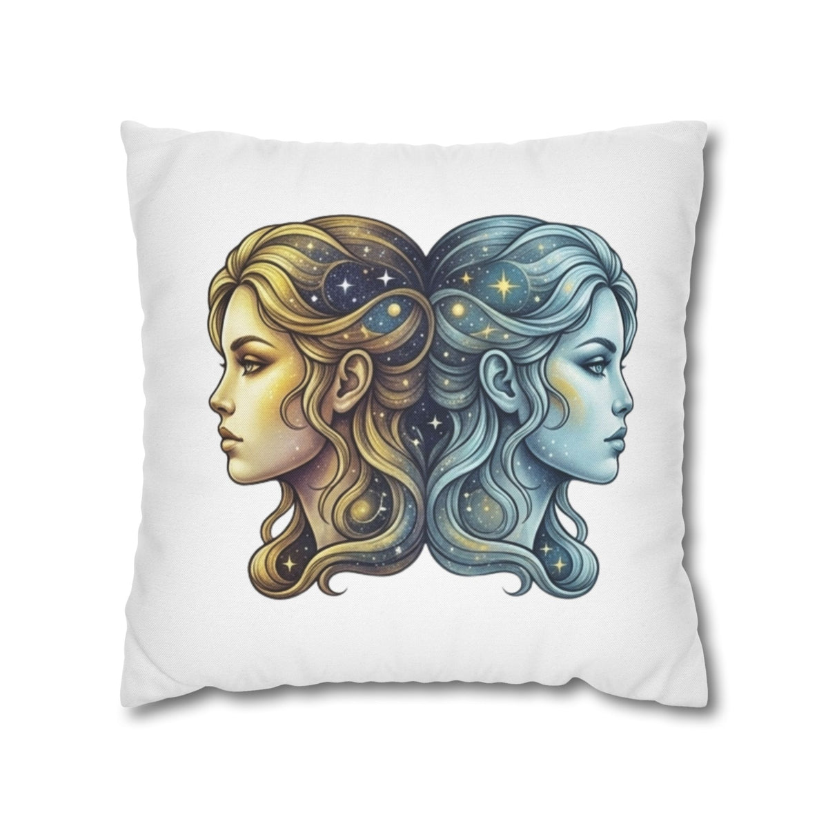 Gemini Moon & Sun Decorative Pillowcase — Zodiac Twins Astrology Throw Pillow Cover