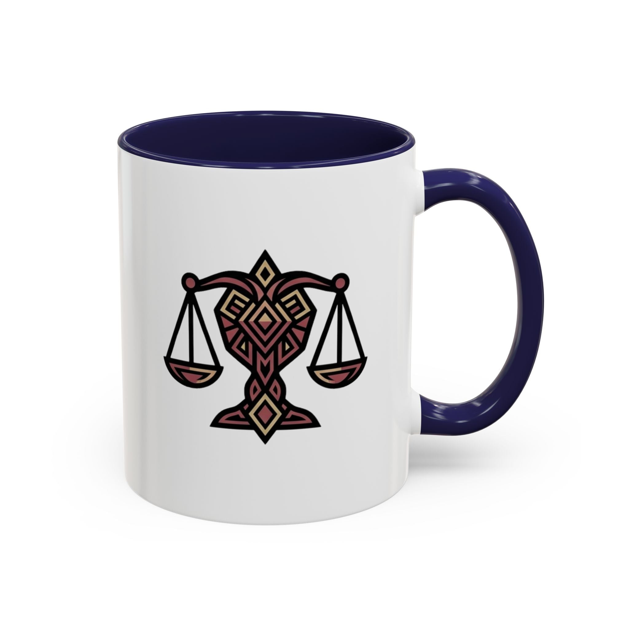 Libra Scales Accent Coffee Mug — Zodiac Balance Ceramic Mug