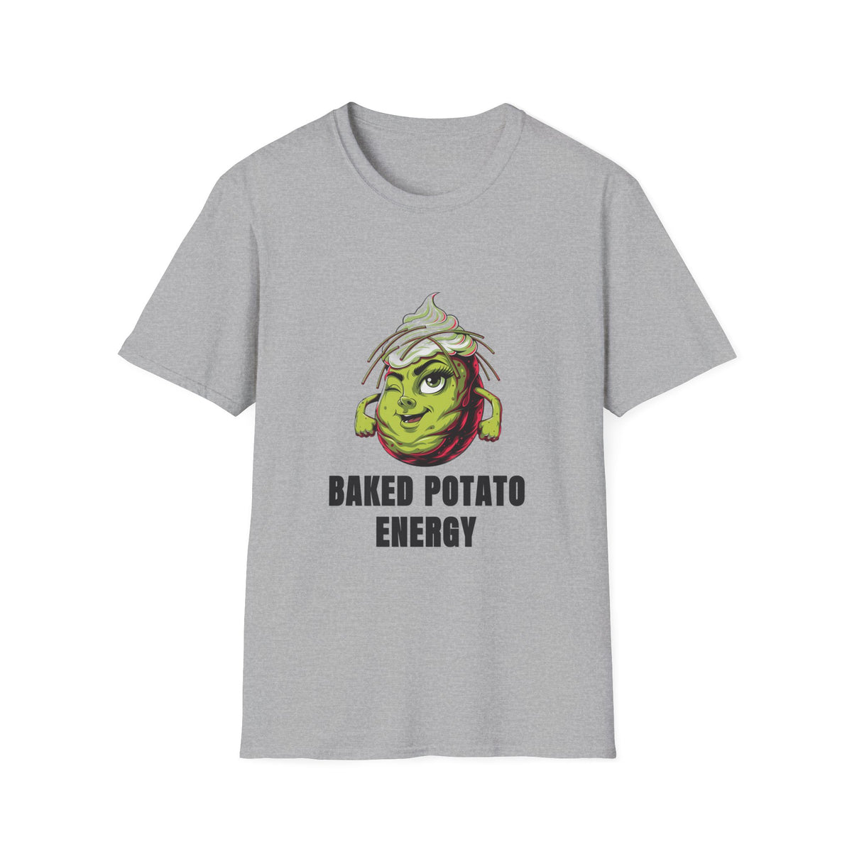 Baked Potato Energy T-Shirt — Funny Green Spud Graphic Tee - Trending Now - August 2026