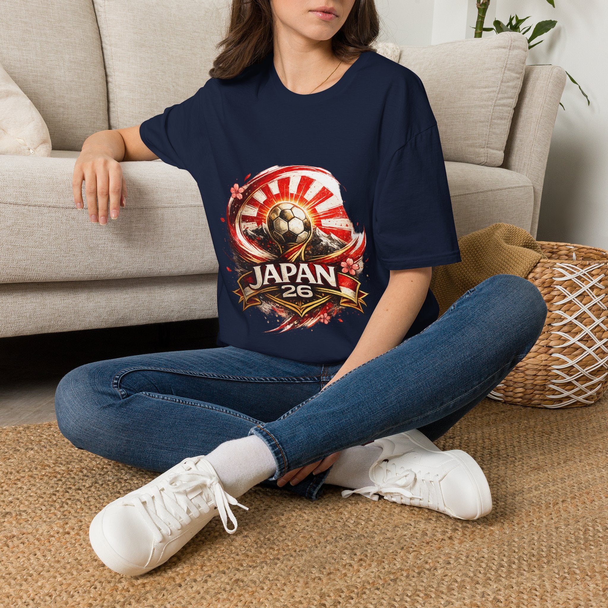 Japan Soccer T‑Shirt — Rising Sun Football Graphic