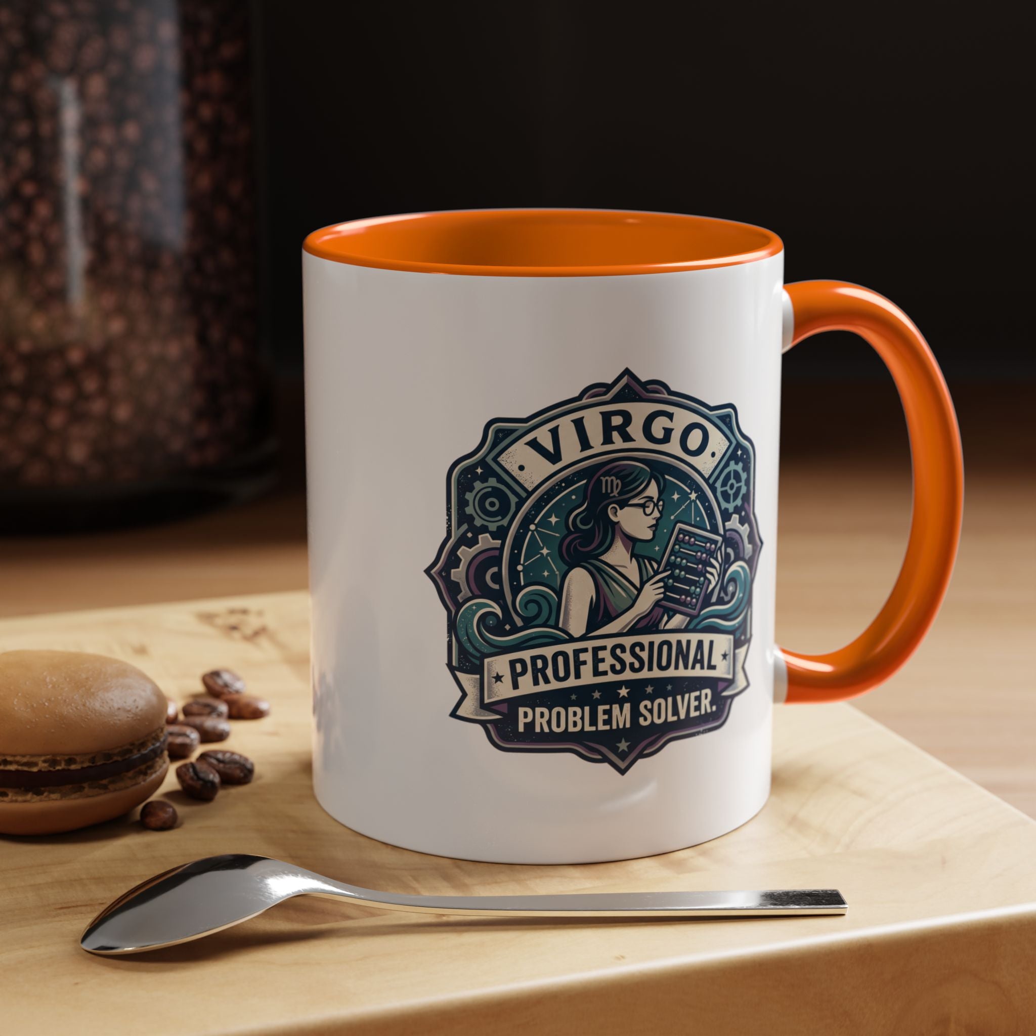 Virgo 'Professional Problem Solver' Accent Coffee Mug — Zodiac Astrology Gift