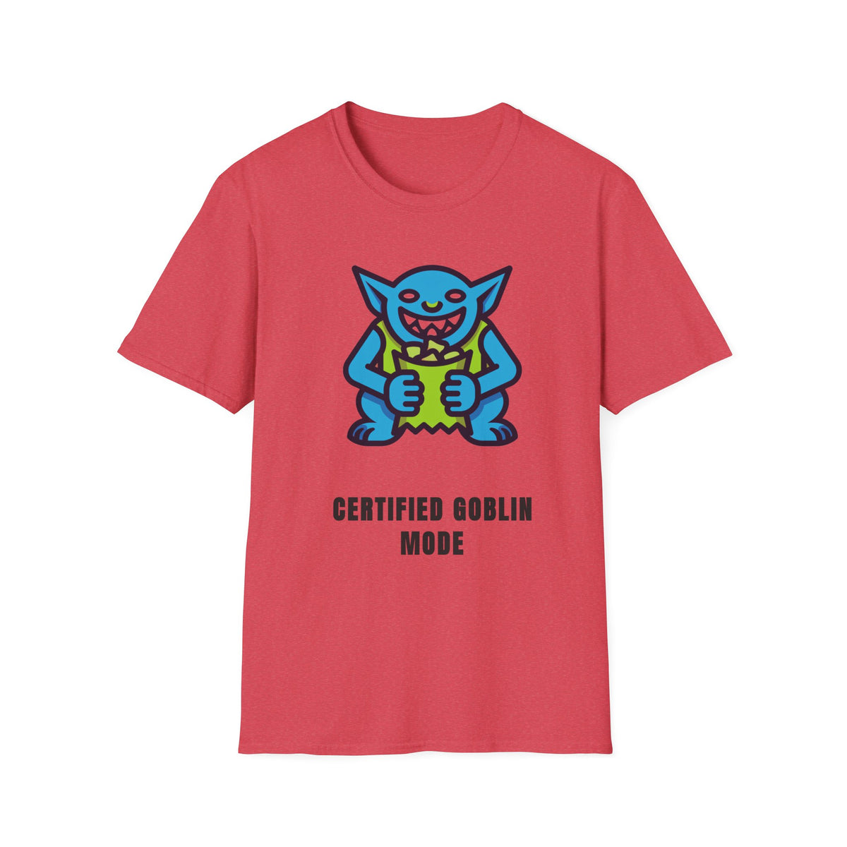 Gritty Goblin Graphic Tee - Cute Blue Goblin "Destined Goblin Mode" T-Shirt - Trending Now - September 2026