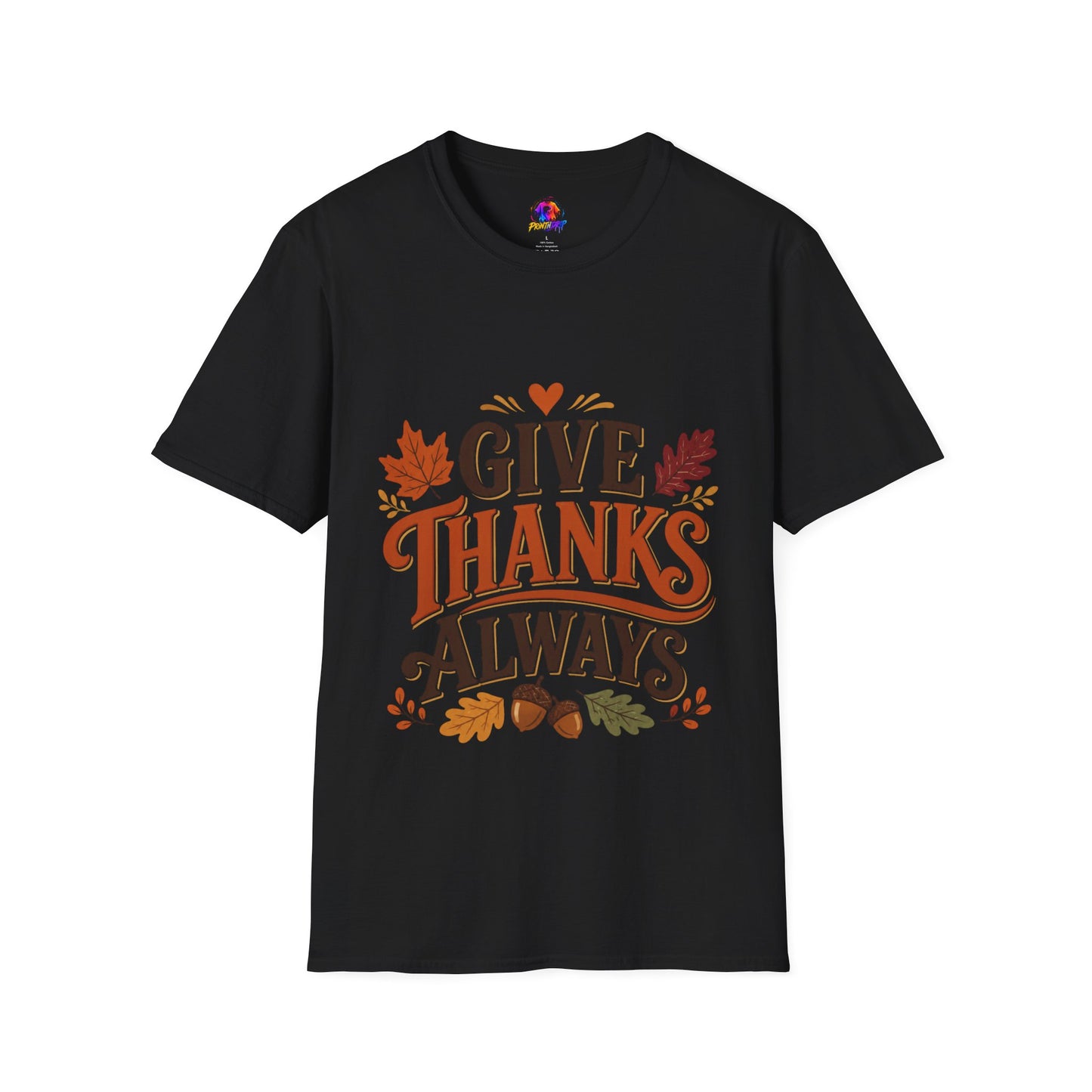Give Thanks Always Tee — Thanksgiving Fall Leaves Gratitude T-Shirt