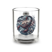 Scorpion Wave Glass Mug — 10oz Tattoo-Style Scorpio Zodiac Design