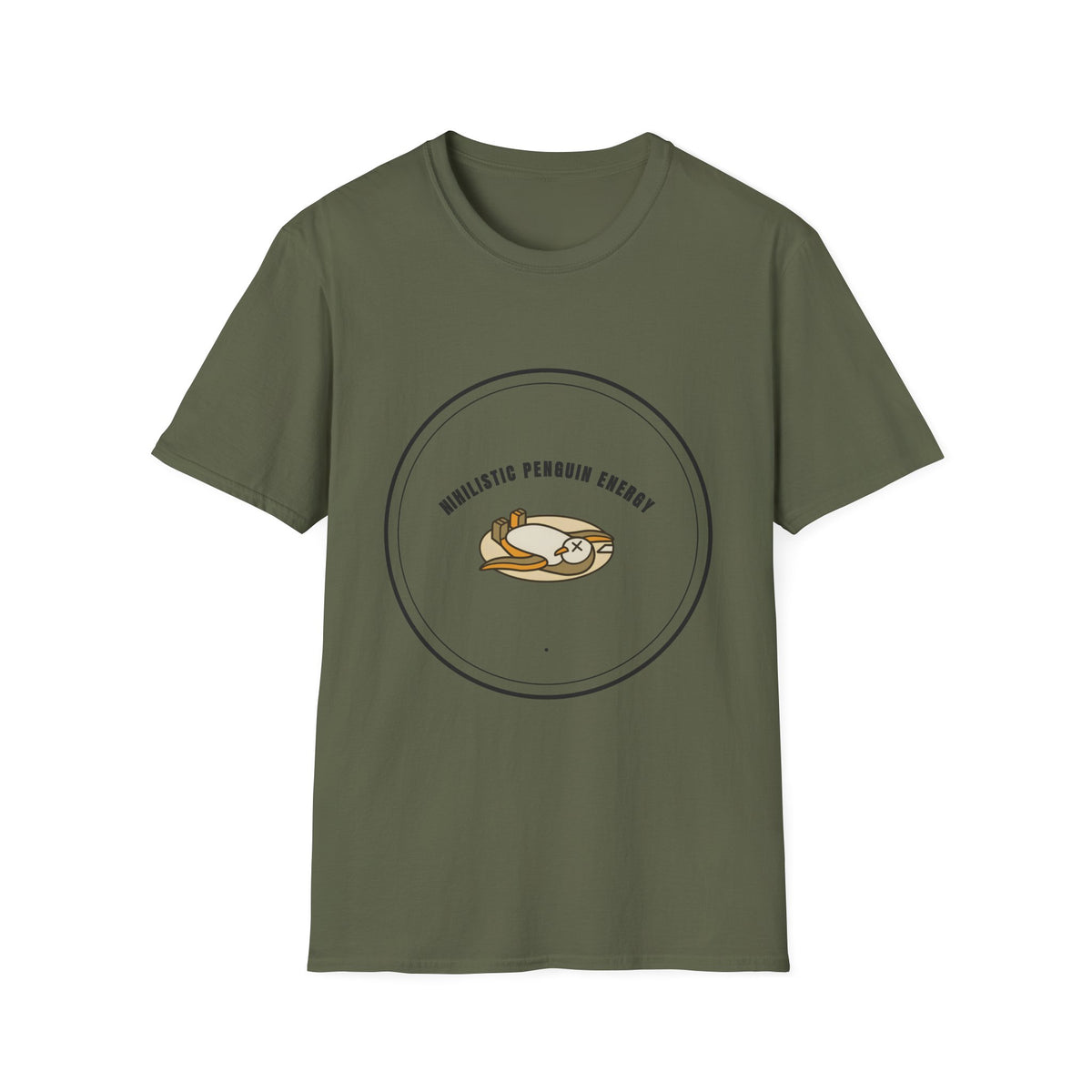 Nihilistic Penguin Energy T-Shirt — Cute Sloth-Like Penguin Graphic Tee - Trending Now - September 2026