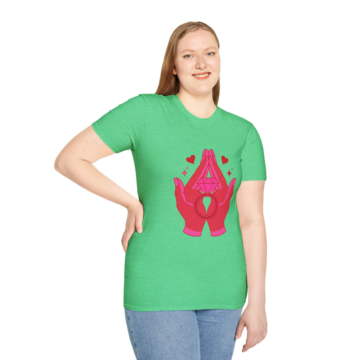 Manifested Hands Graphic T-Shirt — Pink Prayer Hands with Hearts - Trending Now - September 2026