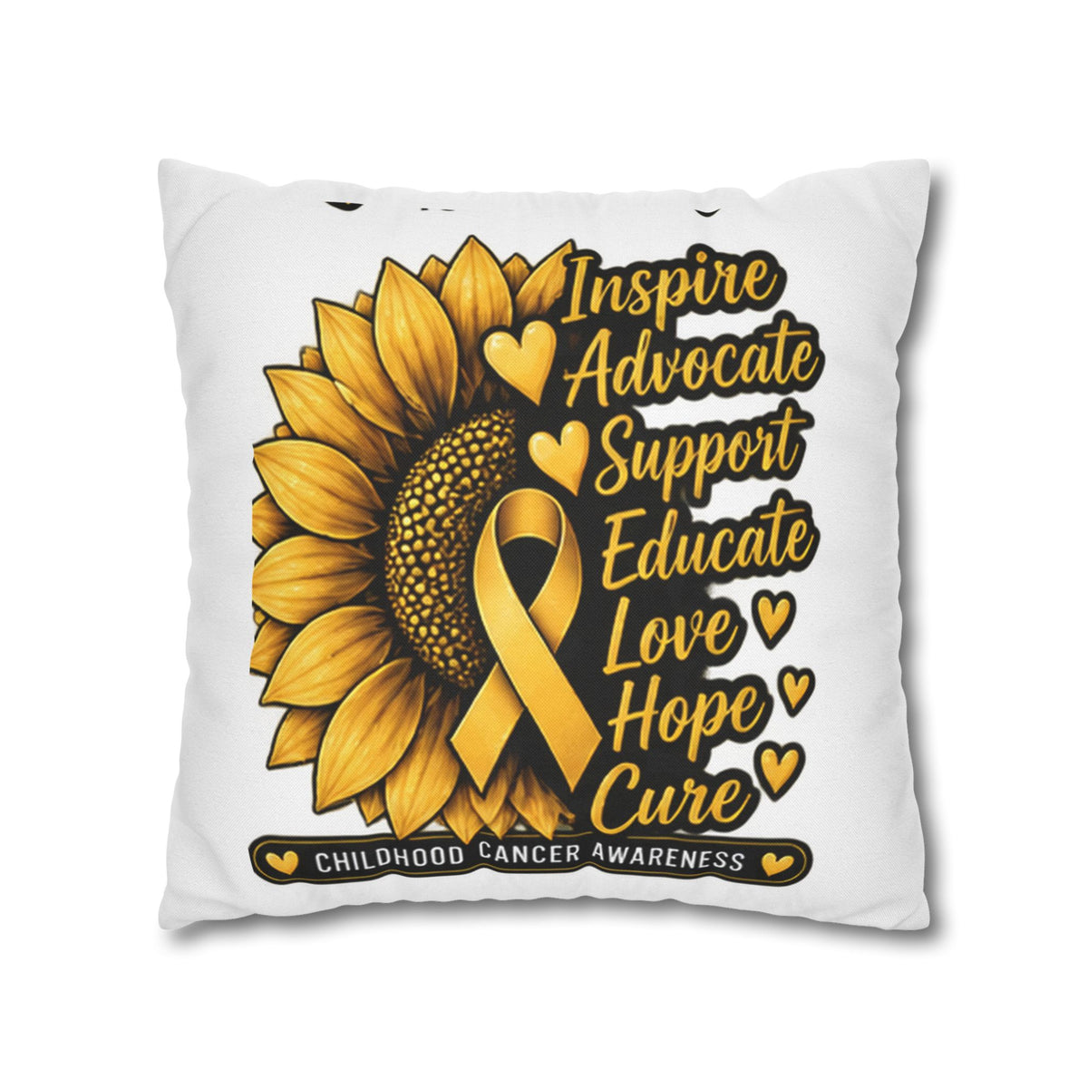 Childhood Cancer Awareness Sunflower Support Pillowcase