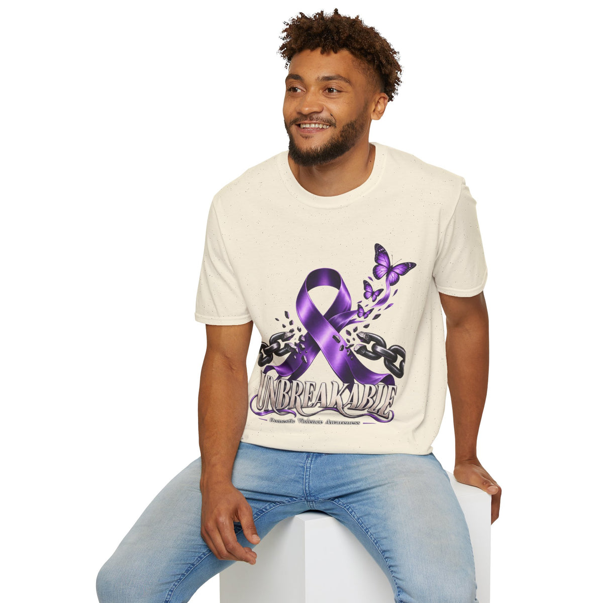 Unbreakable Purple Ribbon T-Shirt —Domestic Violence  Awareness Support Tee