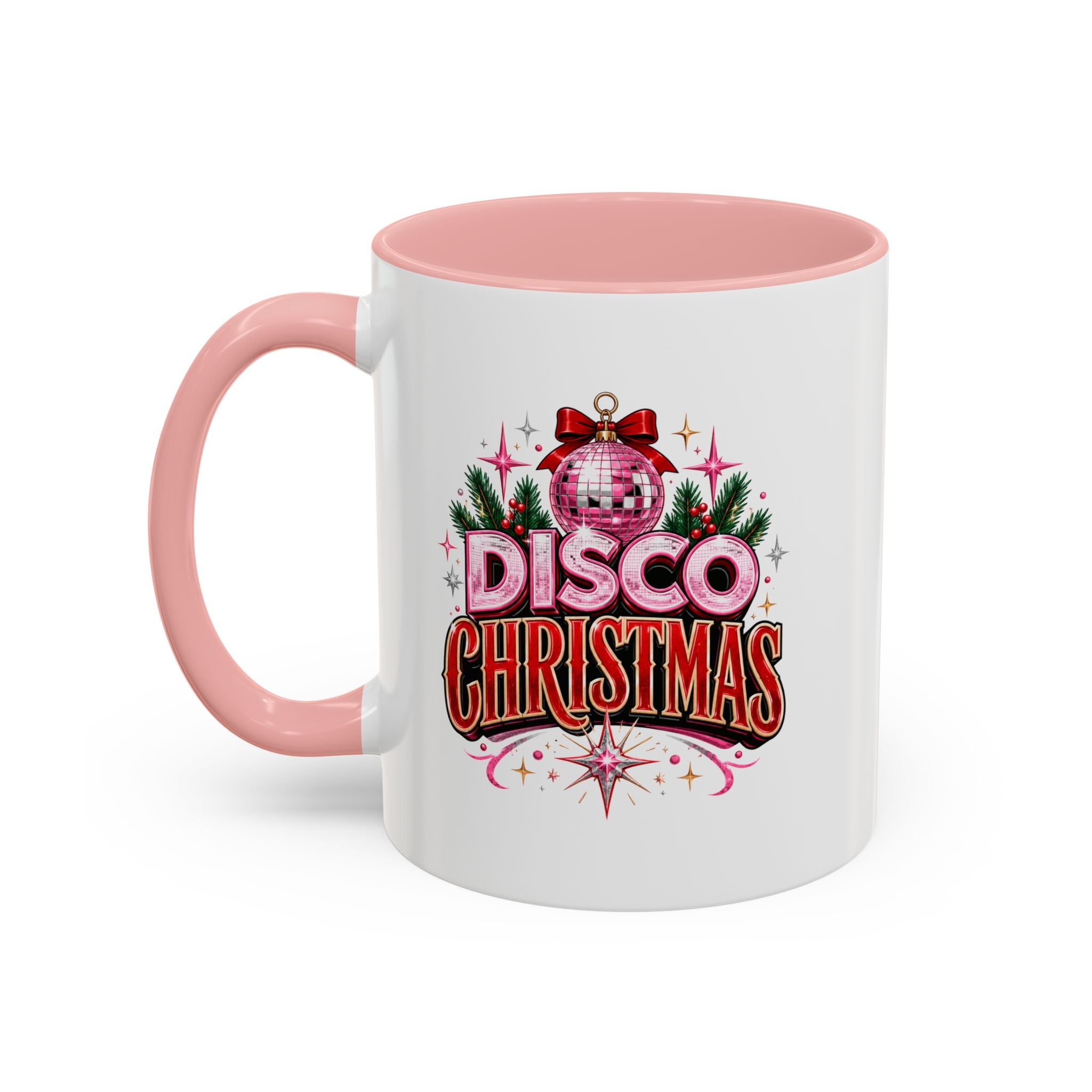 Disco Christmas Coffee Mug — Retro Holiday Disco Ball Christmas Tree Accent Mug