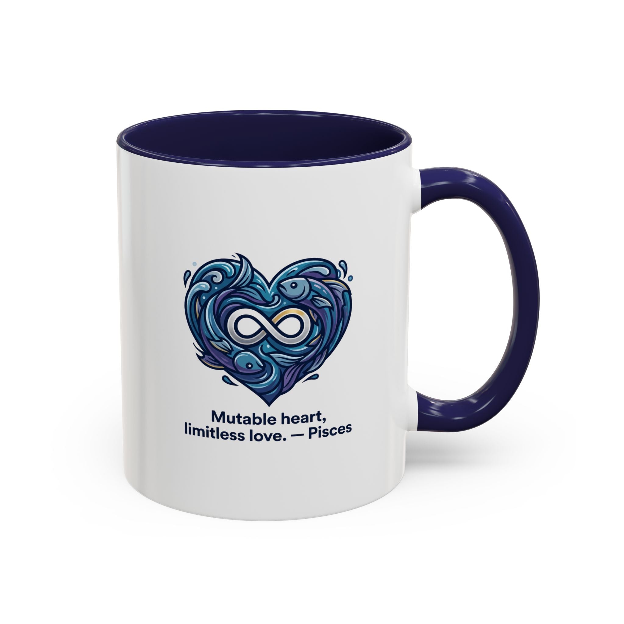 Pisces Heart Coffee Mug — "Mutable heart, limitless love" Zodiac Gift