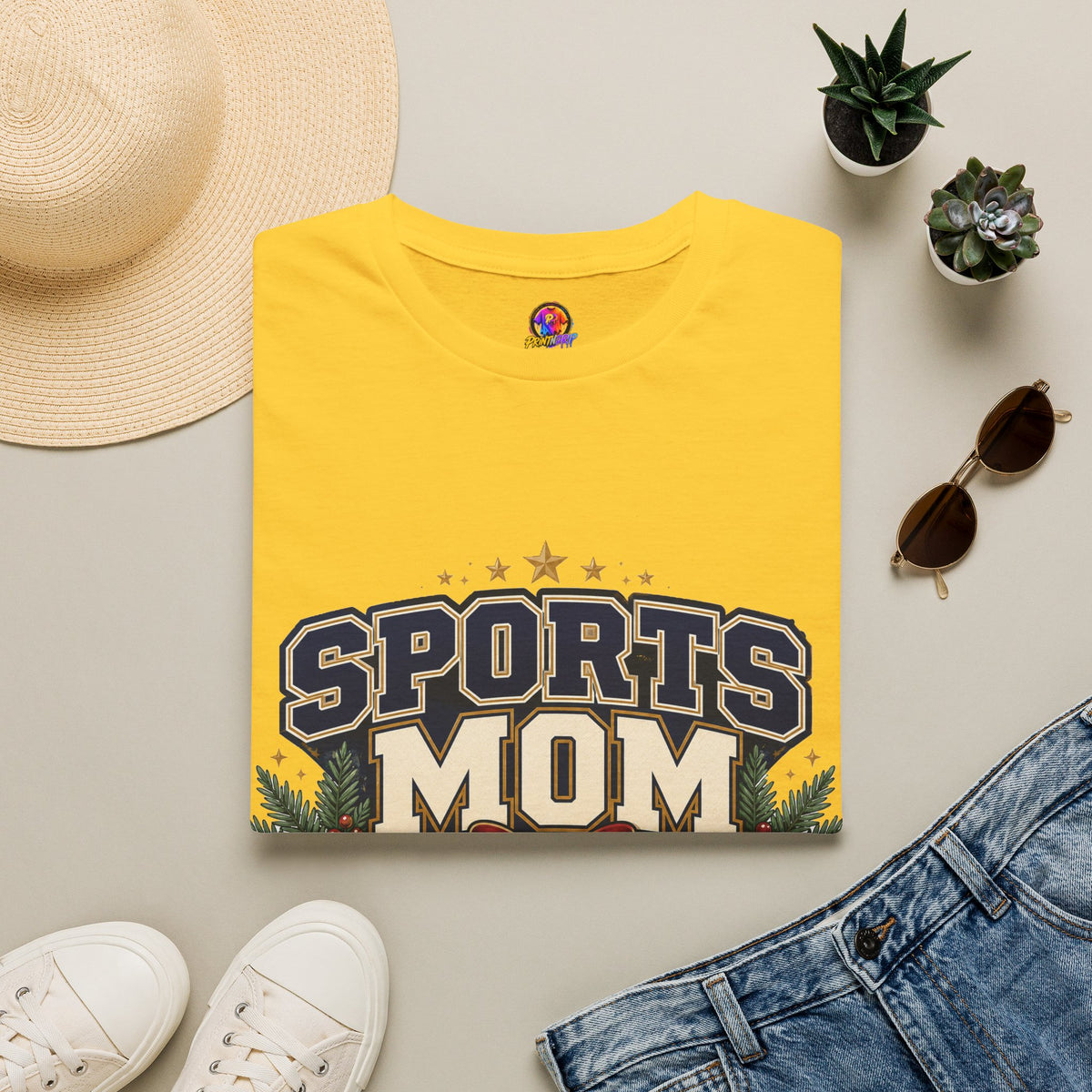 Sports Mom T‑Shirt — "Holiday Hustle" Athletic Mom Tee