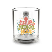 Modern Day Christmas Glass Mug  10oz Glass Mug — "Merry Medical Mood" Holiday Nurse & Doctor Coffee Glass