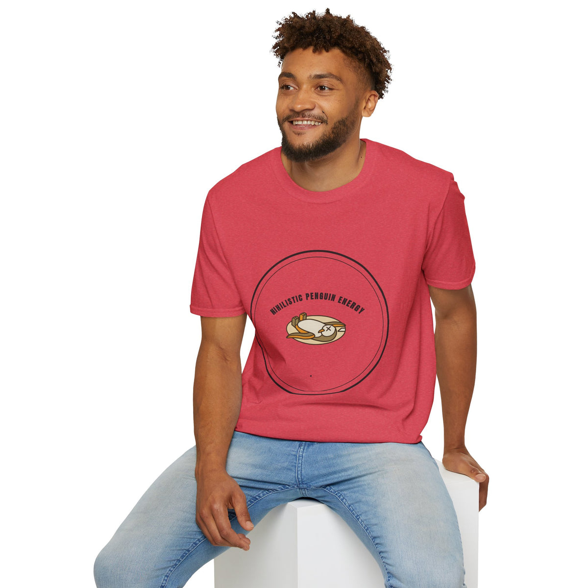 Nihilistic Penguin Energy T-Shirt — Cute Sloth-Like Penguin Graphic Tee - Trending Now - September 2026