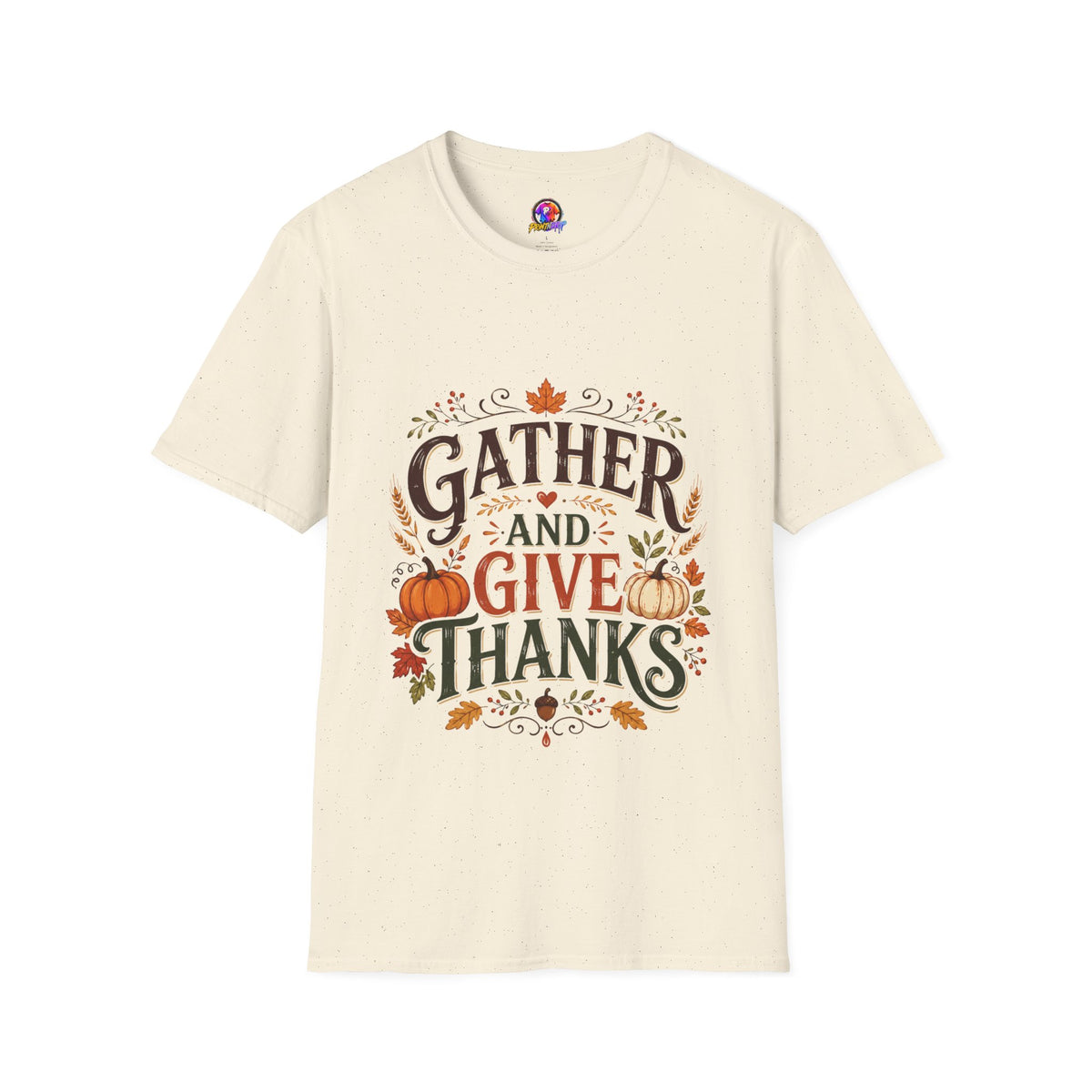 Thanksgiving T-Shirt Gather and Give Thanks T-Shirt — Thanksgiving Fall Holiday Tee