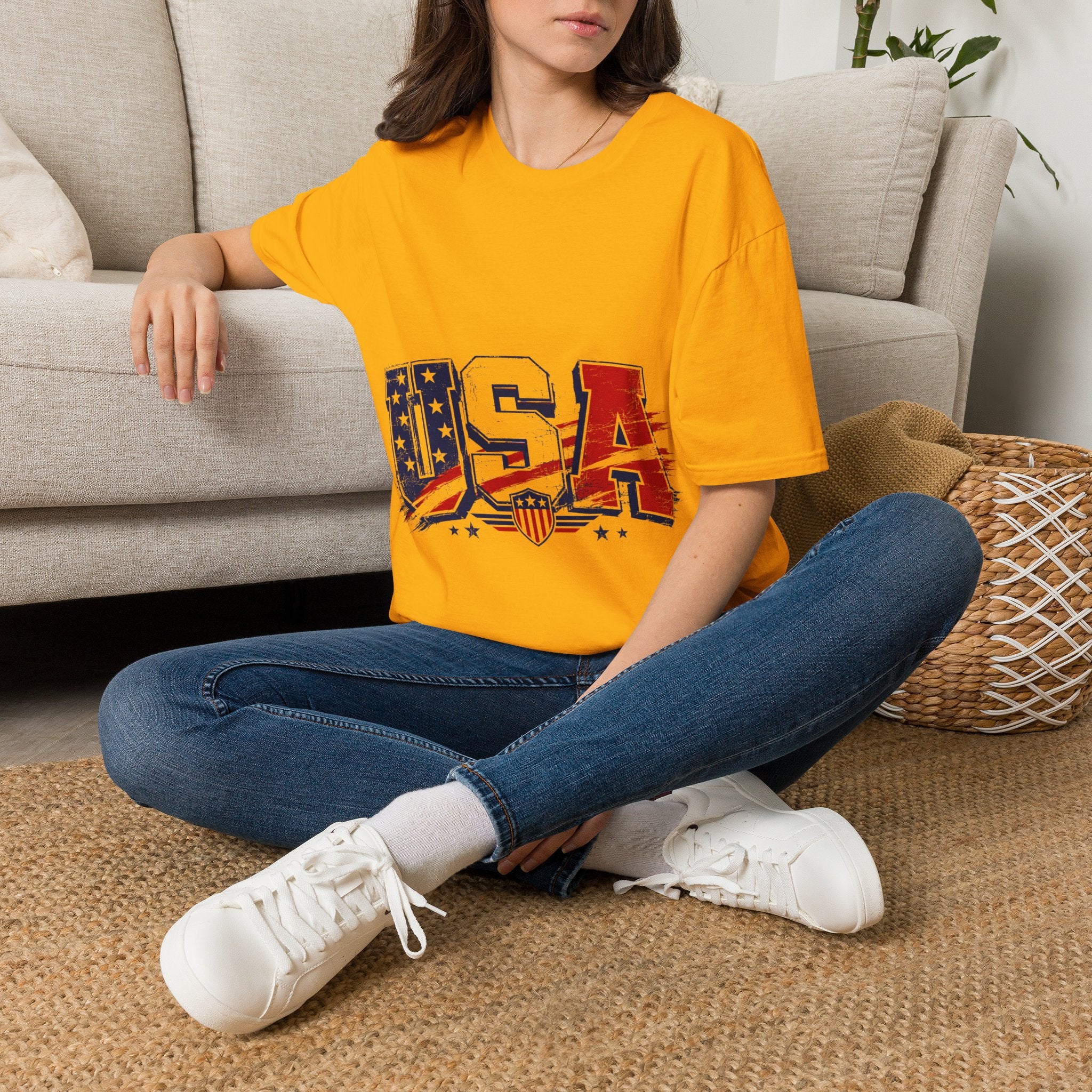 USA Flag Graphic T-Shirt — Patriotic Red White & Blue Tee