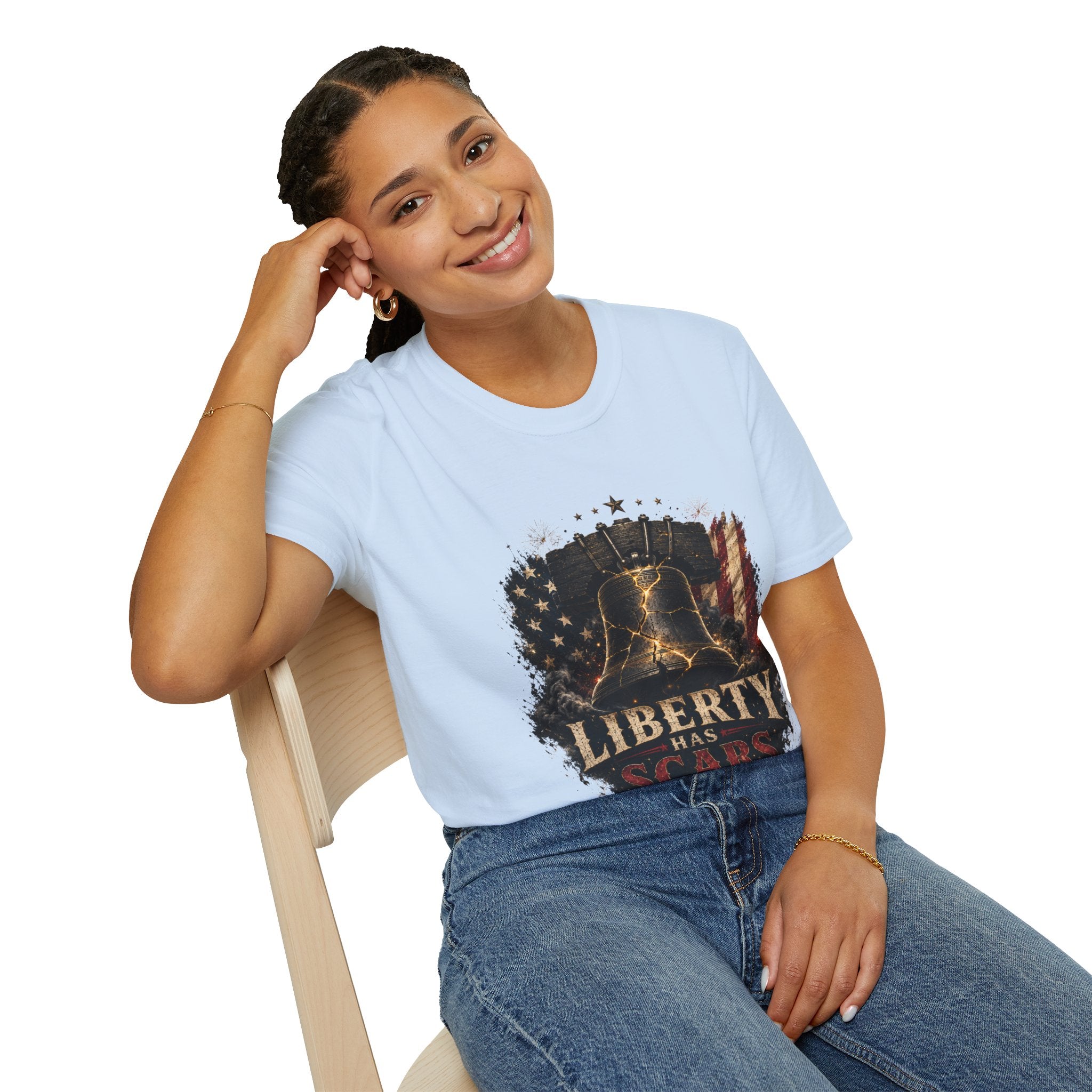 Liberty Has Scars T-Shirt — Vintage Liberty Bell Patriotic Tee