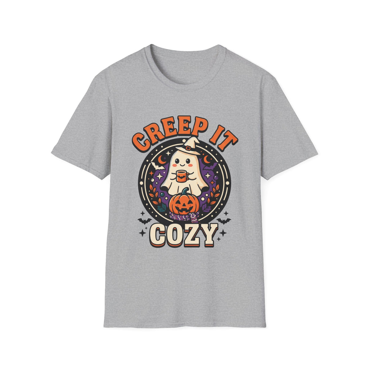 Creep It Cozy T-Shirt — Cute Spooky Ghost Graphic Tee for Halloween & Fall - Trending Now - August 2026