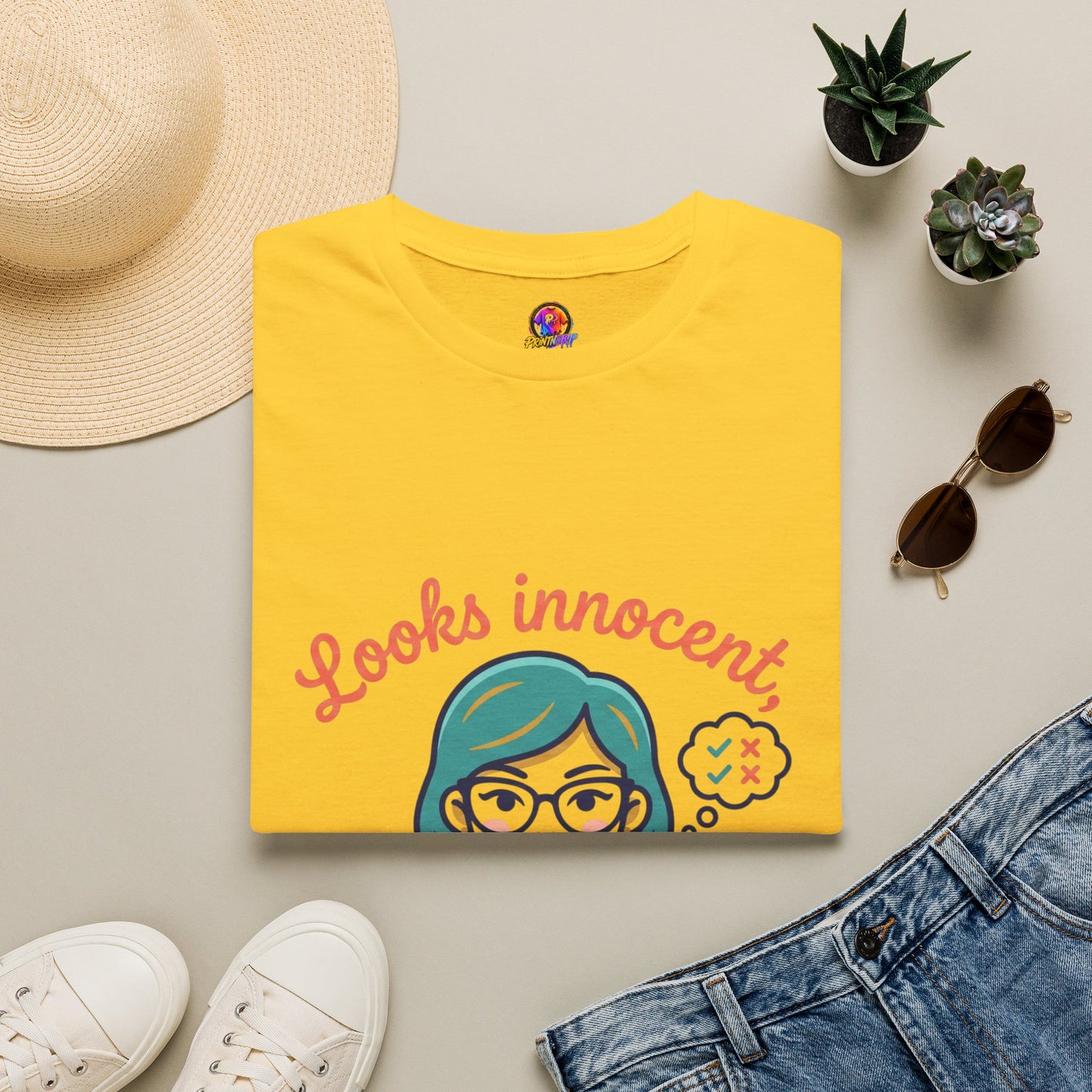 Looks Innocent Virgo T-Shirt — Funny Zodiac Graphic Tee for Virgo Women