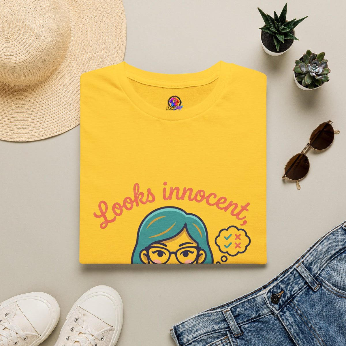 Looks Innocent Virgo T-Shirt — Funny Zodiac Graphic Tee for Virgo Women