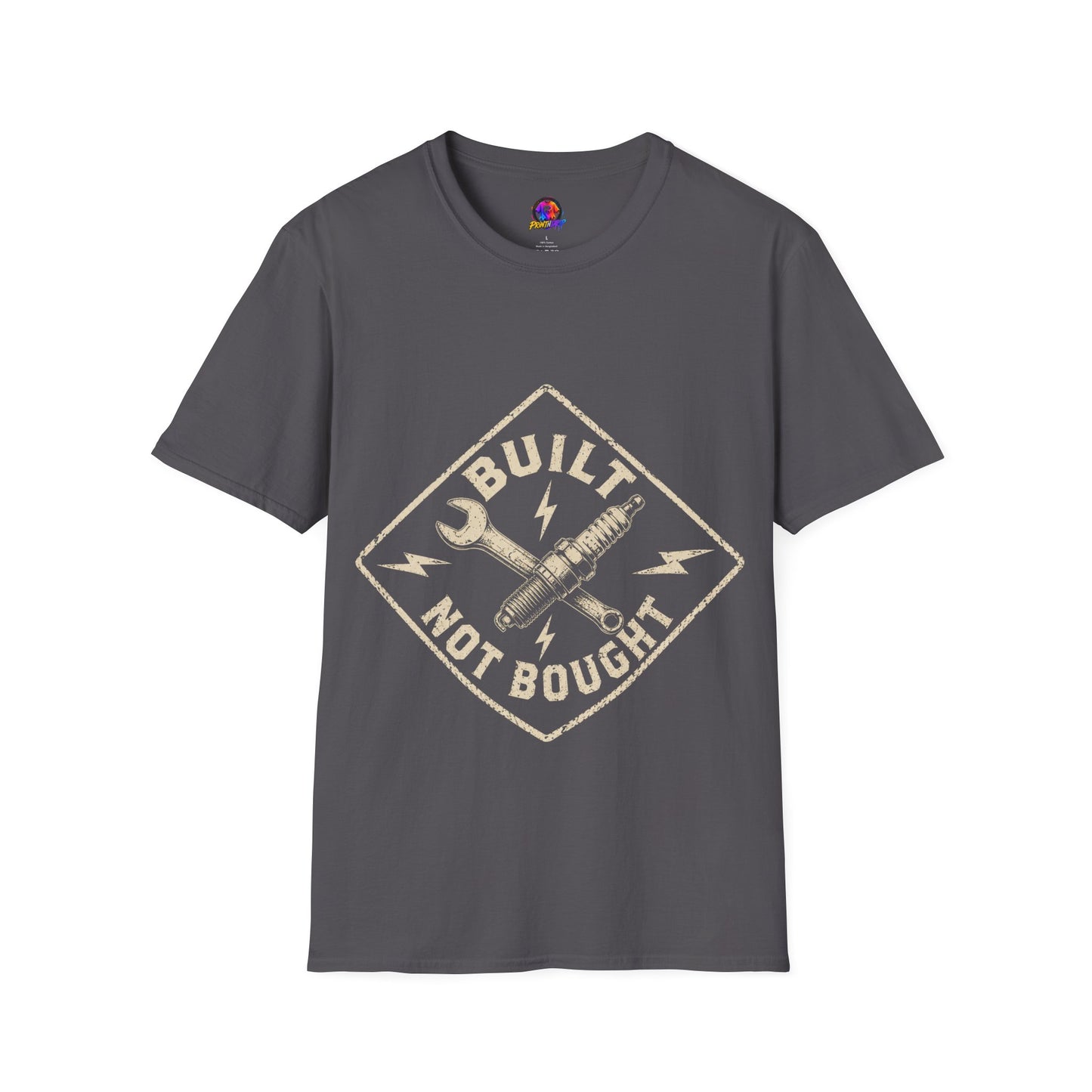 Built Not Bought T-Shirt — Vintage Mechanic Auto Repair Tee