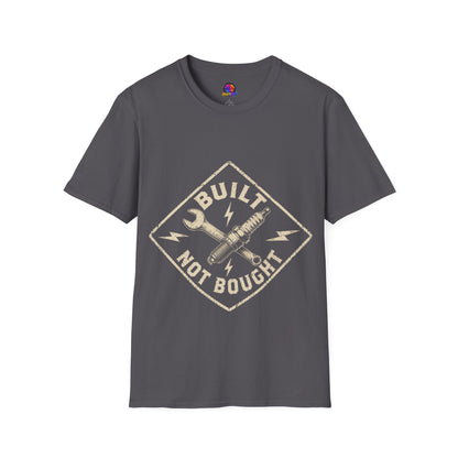 Built Not Bought T-Shirt — Vintage Mechanic Auto Repair Tee