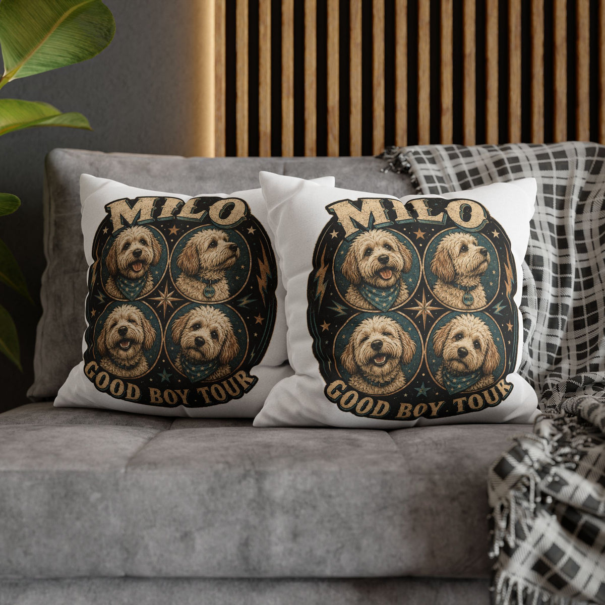 Milo "Good Boy Tour" Decorative Pillowcase Milo Bailey Dog Dad Mom